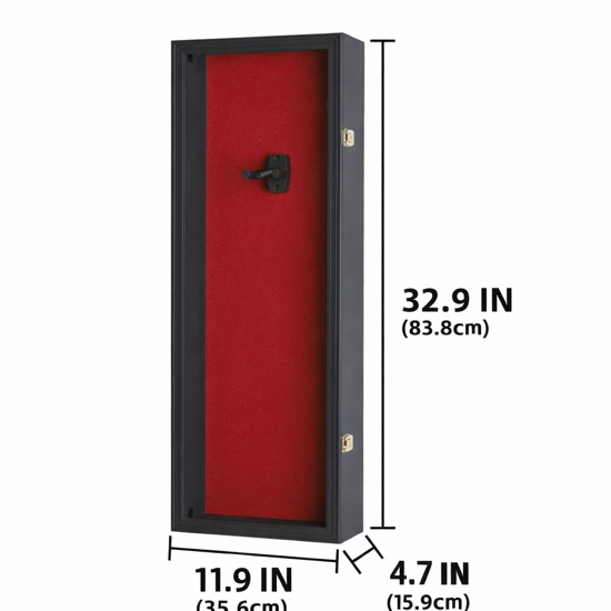 Picture of Wall Mounted Violin Display Case Shadow Box Lockable Acrylic Door Black Frame