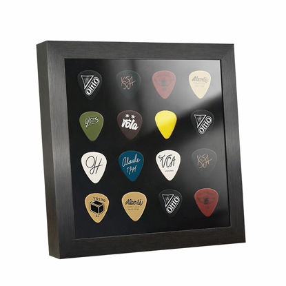 Picture of Guitar Pick Display Case Shadow Box Wall Mount or Tabletop Holder