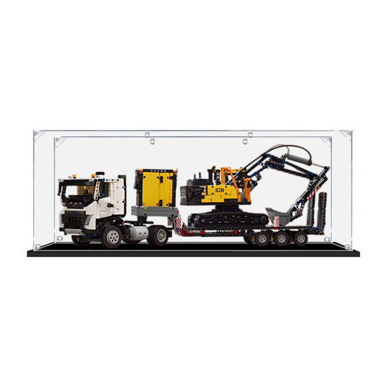 Picture of Acrylic Display Case for LEGO 42175 Technic Volvo FMX Truck & EC230 Excavator Figure Storage Box Dust Proof Glue Free