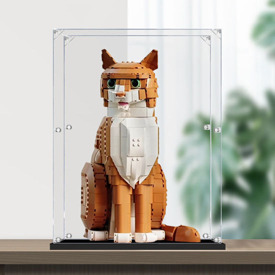 Picture of Acrylic Display Case for LEGO 21376 Ideas Orange Cat Figure Storage Box Dust Proof Glue Free