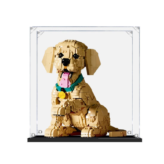 Picture of Acrylic Display Case for LEGO 11384 Icons Golden Retriever Puppy Figure Storage Box Dust Proof Glue Free