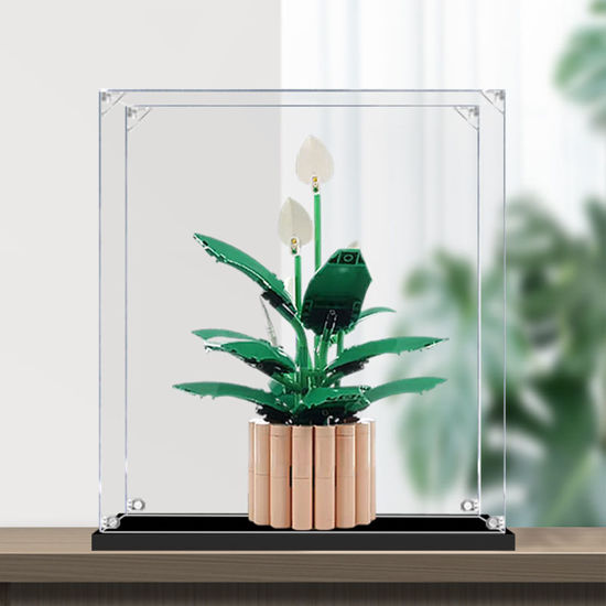 Picture of Acrylic Display Case for LEGO 11504 Botanicals Peace Lily Figure Storage Box Dust Proof Glue Free