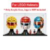 Picture of Acrylic Display Case for LEGO 3x Editions Ferrari Charles Leclerc Helmet McLaren Lewis Hamilton 43014 43022 43017 43023