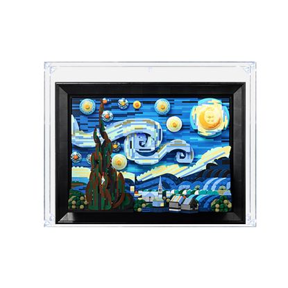 Picture of Acrylic Display Case for LEGO 21333 Ideas Vincent van Gogh The Starry Night Figure Storage Box Dust Proof Glue Free