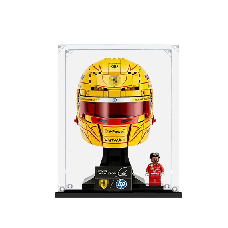 Display cases for LEGO 43014 Charles Leclerc and 43022 Lewis Hamilton helmets