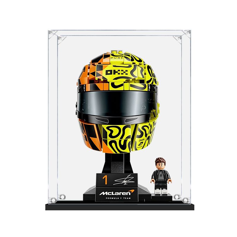 Acrylic display case for the LEGO 43017 Oscar Piastri McLaren helmet